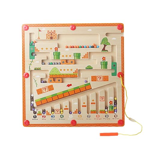 Magnetspiel Labyrinth Spiel - Das Verrückte Labyrinth Junior, Holz Sortierspiel Magnet Labyrinth Spielzeug, Puzzle Board Spiele für Kinder Kleinkinder Mädchen Junge von Generisch