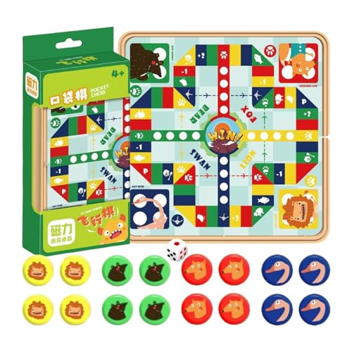 Magnettasche Schach, Schachmagnetfaltung - Tragbares kleines Board Flying Chess Toy Set Faltbare Magnete | Fun Pocket Family Games für Heimreisen von Generisch