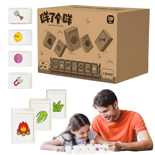 Mahjong Matching Tile Set, Mahjong Block Game - Reise Game Set - Fun Schach Bildung Spielzeug farbenfrohe Block Matching Toy für Kinder von Generisch
