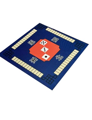 Mahjong-Matte for Tisch, rutschfeste Tischdecke mit Geräuschreduzierung for Brettspiele, Tischmatte, Kartenspiele, Legespiele(Blue,Square 100cm) von Generisch