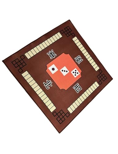 Mahjong-Matte for Tisch, rutschfeste Tischdecke mit Geräuschreduzierung for Brettspiele, Tischmatte, Kartenspiele, Legespiele(Coffee,Square 100cm) von Generisch
