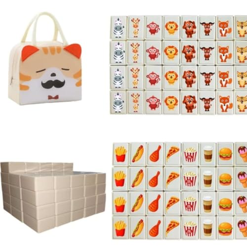 Mahjong Spiel Große Steine, 65 Blöcke 30mm Seaside Escape Spiel, Escape Game Blocks Mahjong, Tragbarer Brettspiel für Familie Erwachsene und Kinder von Generisch