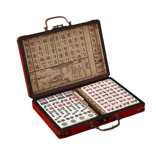 Mahjong Spiel Set, Klassisches Retro Chinesisches Traditionelles Brettspiel mit Box, Ideal für Familienfeiern und Versammlungen, Antik Design Mahjong Spiel Set, Klassisches Retro Chinesisches Traditionelles Brettspiel mit Box, Ideal für Familienfeiern und Versammlungen, Antik Design von Generisch