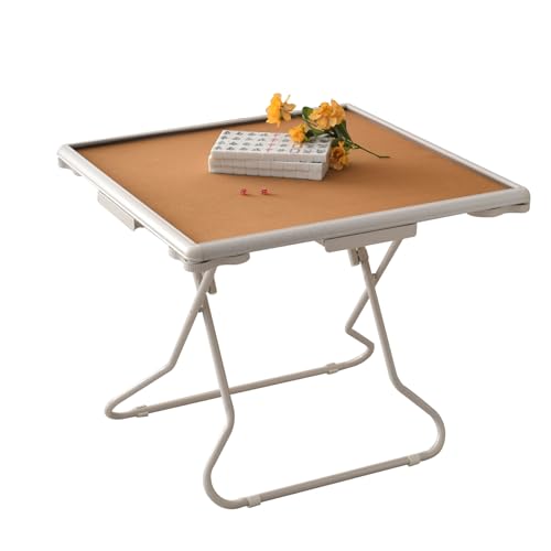 Mahjong Tisch, Faltbarer Kartentisch mit Schubladen und Getränkehaltern, PVC-Oberfläche, verschleißfester Desktop, ideal für Spiele und Versammlungen von Generisch