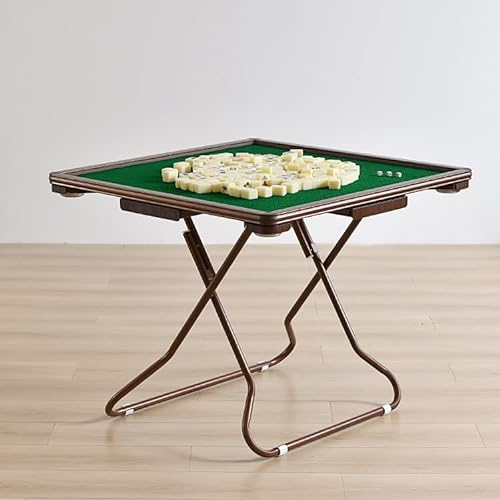 Mahjong Tisch, zusammenklappbarer quadratischer Kartentisch mit 4 Getränkehaltern, 4 Schubladen, langlebiges und praktisches Design, Pokerkarten, Brettspiele, für 4 Personen von Generisch