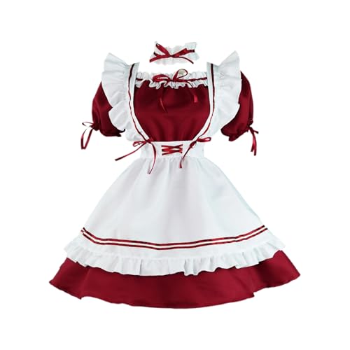 Maid Dress Costume Cosplay Helloween Makima Choso Gothic Milkmaid Das Zimmermädchen Anime Kleidung Cutecore Clothing Damen Cheerleader Kostüm Hausmädchen Black Halloween Kostüme Shoujo Clothes Lolita von Generisch