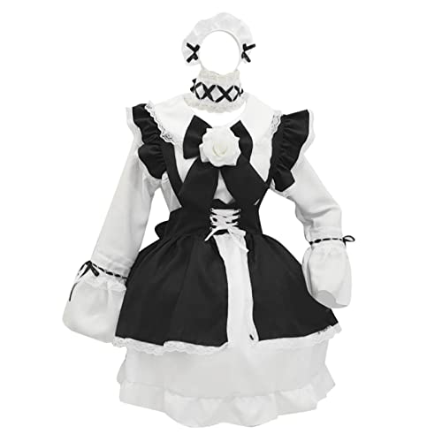 Maid Dress Costume Kawaii Cutecore Clothing Crossdresser Kleid Choso Cosplay Anime French Kostüme Damen Kostüm Shoujo Clothes Gothic Kleidung Dienstmädchen Outfit Hausmädchen Cute Halloween Jacke the von Generisch