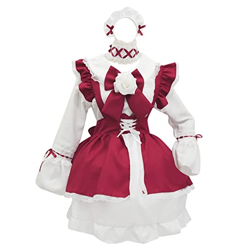 Maid Outfit Cosplay Anime Damen Cutecore Clothing Kleid Nonnenkostüm the Cute Clothes Dress Schuluniform Mädchen Kostüm Jacke Hausmädchen Goth Gothic Kleidung Lolita Dresses Dornröschen Costume von Generisch