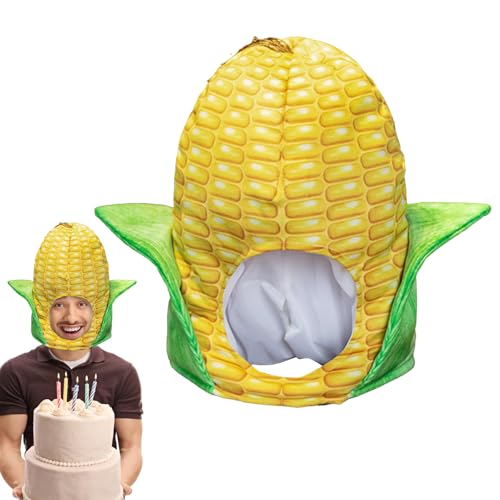 Maishut-Kostüm – Plüsch-Mais-Lebensmittelbekleidung, lustige - -Hut, einzigartiges, kreatives Cosplay-Zubehör für Ernte-Festivals, perfekte Herbstfeiern, Thanksgiving von Generisch