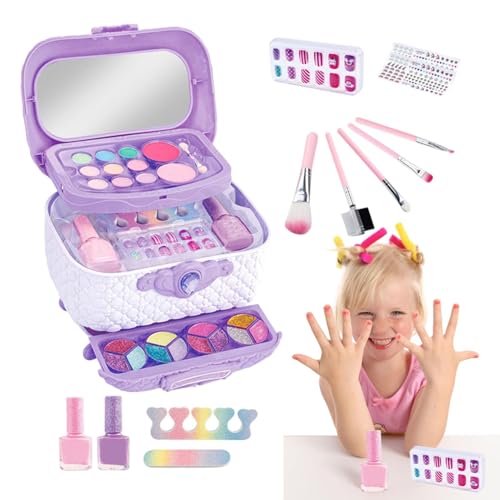 Make-up-Set für Kinder, Make-up-Set für Mädchen - Waschbares Spielzeug-Make-up-Set - Prinzessinnen-Puppen, Anziehspielzeug, niedliches -Kosmetik-Set, Nagelkunst-Zubehör für Kinder, Teenager, Mädchen, Make-up-Set für Kinder, Make-up-Set für Mädchen - Waschbares Spielzeug-Make-up-Set - Prinzessinnen-Puppen, Anziehspielzeug, niedliches -Kosmetik-Set, Nagelkunst-Zubehör für Kinder, Teenager, Mädchen, von Generisch