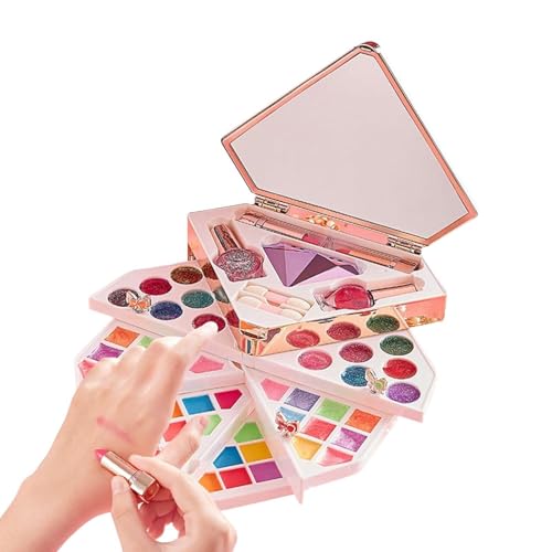 Make-up-Set für Mädchen – Beleuchtetes Make-up-Set für Kinder mit Spiegel | Waschbares Make-up für Mädchen, sicheres Kosmetikspielzeug für Zuhause, Spielzentrum, Reisen ab 3 Jahren von Generisch