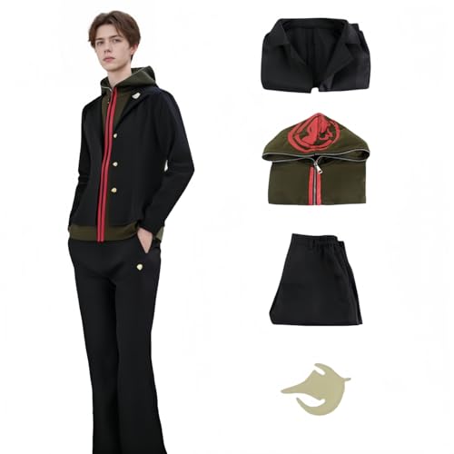 Makoto Naegi Cosplay Kostüm, Kyoko Kirigiris Freund Cosplay Outfit Jacke und Hose Set für Halloween (Schwarz, S) von Generisch