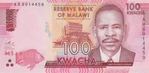 Malawi Pick-Nr: 65a bankfrisch (I) 2014 100 Kwacha (Banknoten für Sammler) von Generisch