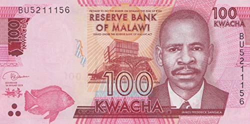 Malawi Pick-Nr: 65d bankfrisch (I) 2019 100 Kwacha (Banknoten für Sammler) von Generisch