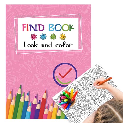 Malbuch Für Erwachsene Und Teenager, Bildungsbuch Finden Sie Buch Für Kinder, Malen Interaktives Spielzeug, Versteckter Objektsuche Spaß, Jun-gen Mädchen Suchen Und Finden Aktivität Für Beobachtung von Generisch