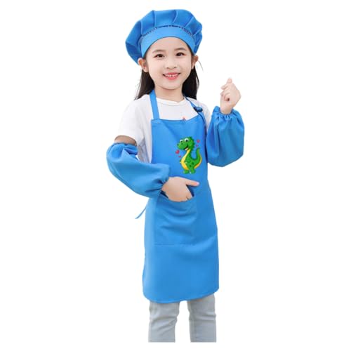 Malschürze Kinder, Kinder Kleinkind Malerei Schürze Set mit Hut und 2 Ärmel, verstellbare wasserdicht KinderKünstler Schürze, Alter Junge und Mädchen für Wasser Spielen, Essen von Generisch