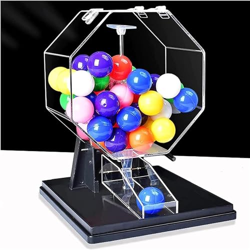 Manuelle Lotteriemaschine, Handkurbelball-Zahlenauswahl mit Acryl-Bingo-Käfig – perfekt für Unterhaltungsorte, Einkaufszentren und Supermärkte – rotes Roulette-Rad Bingo-Spiel-Set von Generisch