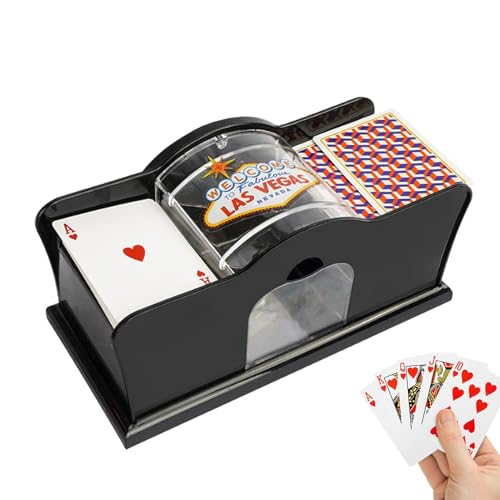 Manueller Kartenmischer 2 Deck, elektronisches C-asino-Poker-Kartenmischen, manueller Spielkartenmischer mit Handkurbel, manueller Kartenmischer für Familienparty-Poker/Blackjack/u-no von Generisch
