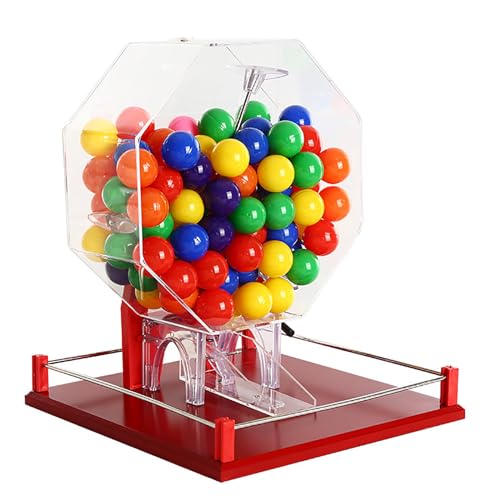 Manueller Lotterieautomat mit 100 Kugeln, Handkurbel Zahlenauswahl für Bingo, Gewinnspiele und Familienspielabende von Generisch