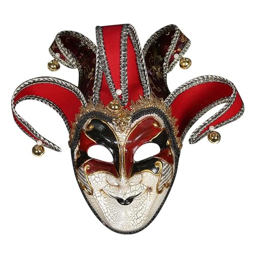 Mardi Gra Maske Vollgesichtsnarren Venezianische Maskerade Ball Kostüm Party Dekorationen Outfit Karneval Masken Ballmaske von Generisch