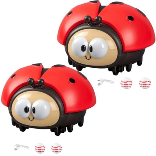 Marienkäfer Spielzeug Schwebender Ball | 2Stk Marienkäfer Spiel für Kinder | Elektrische Ladybug Fliegender Ball Toy mit 2 Bällen | Niedliche Ladybug Hover Balls Spiele Interaktives Katzen Spielzeug von Generisch