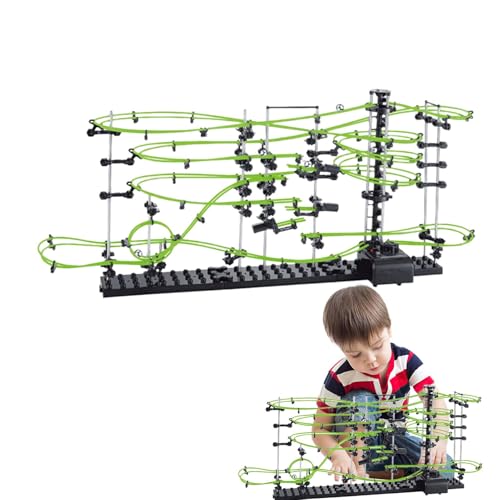 Marmor-Labyrinth-Spielset – -Marmor-Achterbahn, pädagogisches Bauset | Marmor-Rennstreckenspiel für Kinder und Jugendliche, interaktives Marmor-Labyrinth-Puzzle für Kinder und Erwachsene, 78 x 16 x von Generisch