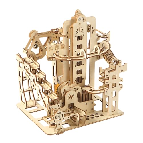 Marmor lauf Kit, 3D-Holz-Puzzles elektrisches Katapults pur gerät, mechanisches Modell Wissenschaft Labyrinth 7 Bälle Montage Geschenk für Kinder Marmor lauf Kit, 3D-Holz-Puzzles elektrisches Katapults pur gerät, mechanisches Modell Wissenschaft Labyrinth 7 Bälle Montage Geschenk für Kinder von Generisch