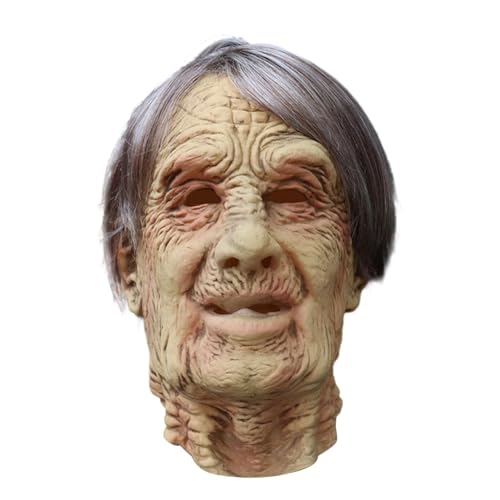 Maske für alte Männer, Gesichtsbedeckung für alte Männer - Halloween-Kostüm Latexmaske - Weiches Kostüm, lebendige Kopfbedeckung für alte Männer, Spukhauszubehör für Freunde, die sich auf einer Hallow Maske für alte Männer, Gesichtsbedeckung für alte Männer - Halloween-Kostüm Latexmaske - Weiches Kostüm, lebendige Kopfbedeckung für alte Männer, Spukhauszubehör für Freunde, die sich auf einer Hallow von Generisch