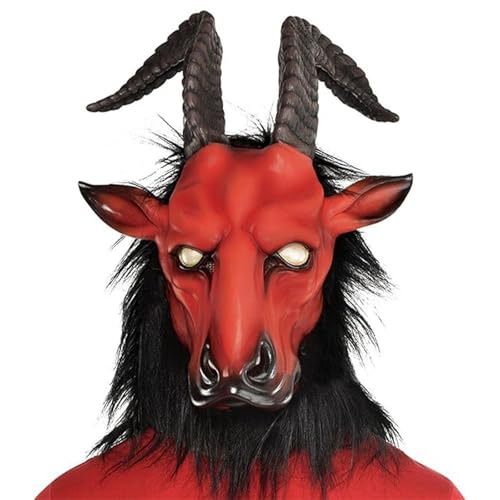 Maske mit Hörnern Gruseliger Krampus Masken - Atmungsaktiver Naturlatex Dämon Ziege Kopfbedeckung Karneval & Halloween Cosplay Kostüm Requisiten Horror-Events & Themenpartys Maske mit Hörnern Gruseliger Krampus Masken - Atmungsaktiver Naturlatex Dämon Ziege Kopfbedeckung Karneval & Halloween Cosplay Kostüm Requisiten Horror-Events & Themenpartys von Generisch