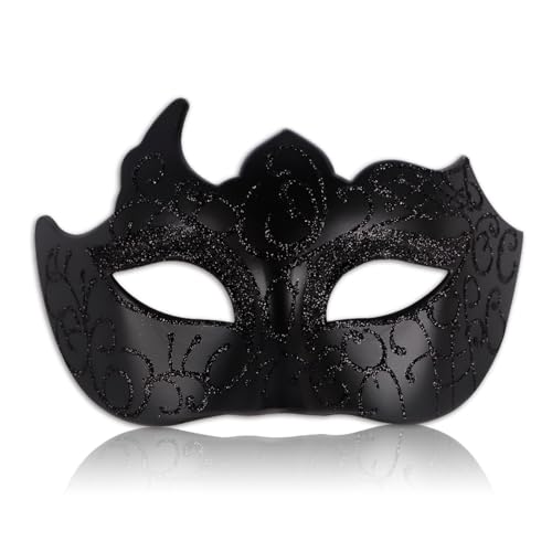 Maskenball Maske für Männer, Vintage, venezianische Karneval, Party, Halbgesichtsmaske, Kostüm, Masken, Cosplay-Zubehör (schwarz) von Generisch
