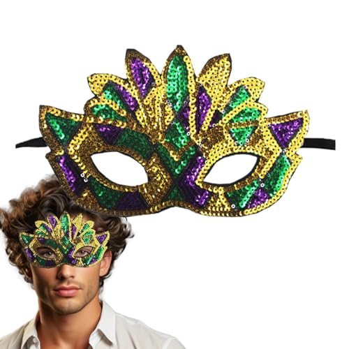 Maskerade Gesichtsabdeckung - Fancy Ball Face Cover, Glitzermaske im Anzug Stoff mit elastischem Seil - Halloween -Partymaske, Fataisie Bälle von Generisch