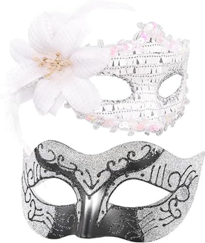 Maskerade Maske für Frauen, Feder venezianische Party Maske mit glänzendem Finish - Elegantes Halloween Kostüm Zubehör für Bälle, Abschlussbälle & Paare Events Maskerade Maske für Frauen, Feder venezianische Party Maske mit glänzendem Finish - Elegantes Halloween Kostüm Zubehör für Bälle, Abschlussbälle & Paare Events von Generisch