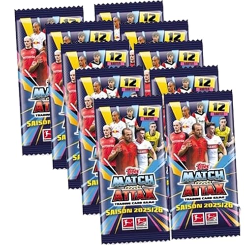 Match Attax Bundesliga Sammelkarten 2025/26 | 10x Booster Packs | Mega-Bundle mit je 12 Karten pro Pack (120 Karten insgesamt) | Fußball Trading Cards von Generisch