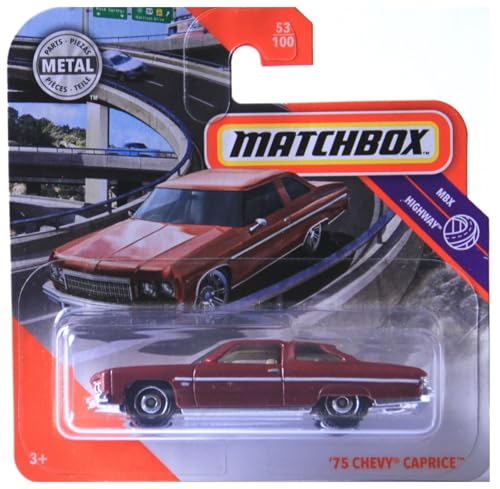 Matchbox 1975 Chevy Caprice Oldtimer Auto Bordeauxviolett 2019 53/100 GKM42 von Generisch
