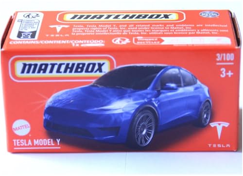 Matchbox Tesla Model Y Spielzeugauto Blau in Schachtel/Box 3/100 HVP86 2024 von Generisch