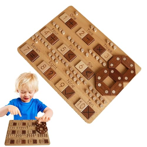 Math Brettspiele, Math Board | Numeracy Skills Game - Holzvorschulenzählspielzeug, Addition, Subtraktion, Multiplikation und Lernung der Division für Kinder von Generisch