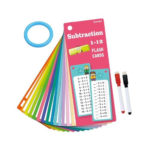 Math Flash Cards - Math Flash -Kartenspiele, Mathe -Flash -Karten, Mathematische Lernspiele Mit Ring, Reisespielen, Number -Flash -Karten, Mathematikspielzeug Für Home -Classrooms von Generisch