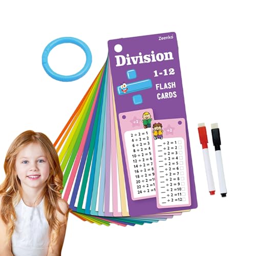 Mathe-Lernkarten, Mathe-Flash-Kartenspiel - Mathe-Lernspiele mit Ring,Must-Haves für das Homeschool-Klassenzimmer, Bildungs-Lernaktivitäten, Mathe-Spielzeug für und Mädchen von Generisch