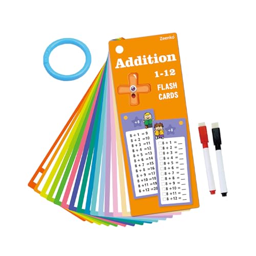 Mathe-Lernkarten, Mathe-Flash-Kartenspiel - Mathe-Spiele für den Kindergarten mit Ring | Reisespiele, pädagogische Lernaktivitäten, Kartenspiele für und Mädchen von Generisch