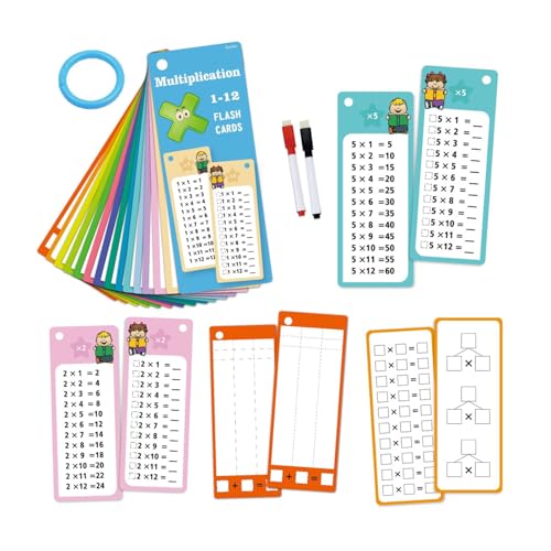 Mathe-Lernkarten, Mathe-Flash-Kartenspiel - Mathe-Spiele für den Kindergarten mit Ring | Reisespiele, pädagogische Lernaktivitäten, Kartenspiele für und Mädchen von Generisch