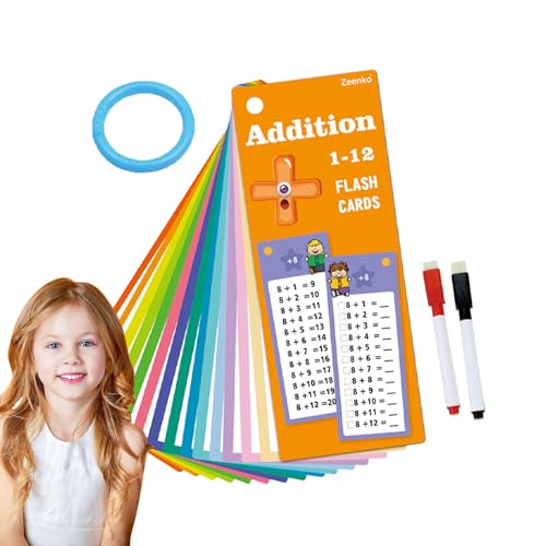 Mathe-Spielkarten, Lernkarten, Spiele für Kinder mit Ring - für Reisen, pädagogische Lernaktivitäten, Spiele für und Mädchen von Generisch