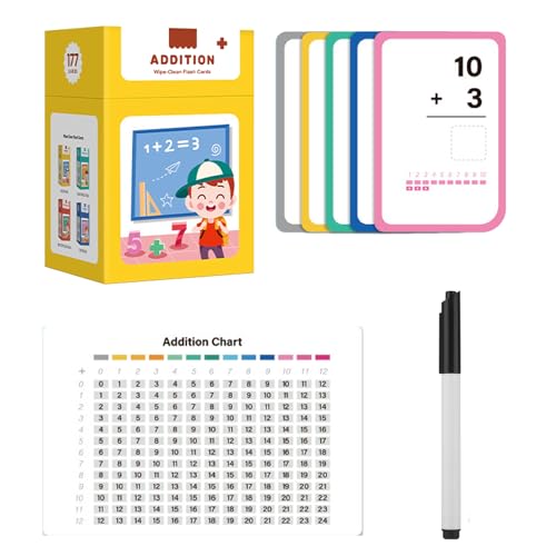 Mathematical Training Oral Arithmetic Cards, Reusable Math Thinking Training Flash Card, Cenlightenment Educational Teaching Aids for 2-4 Years, Parent-Child Interaction (Yellow) von Generisch
