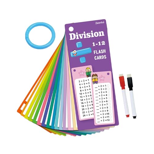 Mathematik -Flash -Karten - Bildungsmathematik -Lernspiel mit Ring | Unterhaltsames Reisespiel für Kinder, interaktive Mathematik -Übungskarten für und Mädchen, engagierte Klassenzimmer und von Generisch
