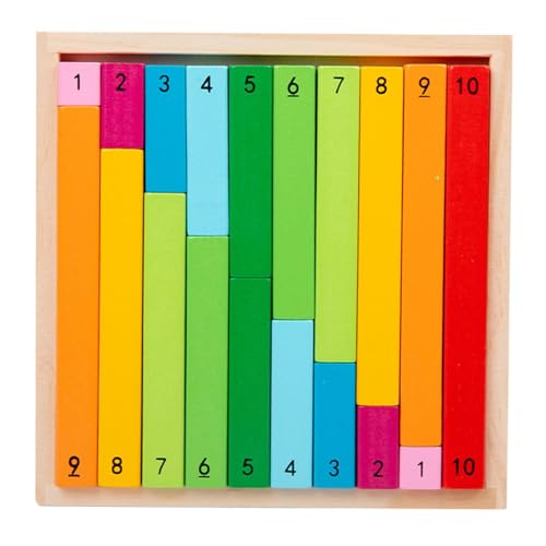 Mathematik lernen Sticks - Bunte Nummernstäbe für die Bildung von Kindern | Visuelles Mathematikspielzeug zum Zählen von Sortierung und frühes Zahlenklassenzimmer -Stamm Manipulativ, 7,1 Zoll von Generisch