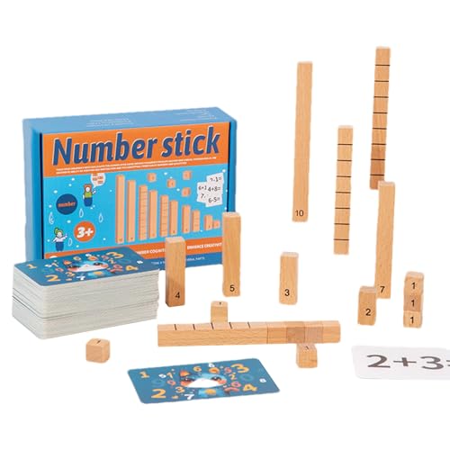 Mathematikmanipulative 1. Klasse, Zählblöcke | Geruchslose Mathematikwürfel Holznummer Bausteine ​​,Mathematikunterrichtsmaterialien zur Verbesserung der Kinderzahl und der Zählung der Fähigkeit von Generisch
