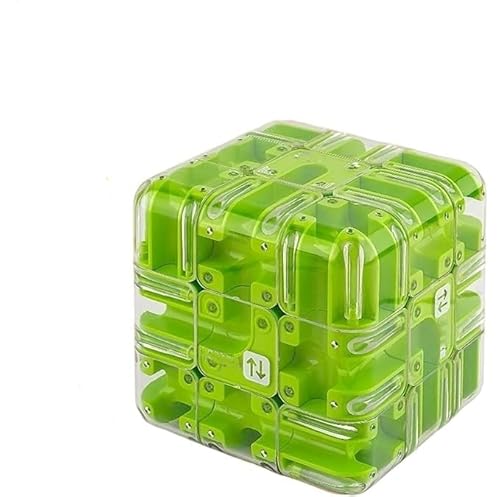 Maze Cube,Large Labyrinth 3D Maze Cube - Engaging Brain Teaser Toy, Cultivate Logical Thinking,Marble Magic 3x3 Challenge Mazes Ball for Stress Relief, for Kids Teens Adults (Green) von Generisch