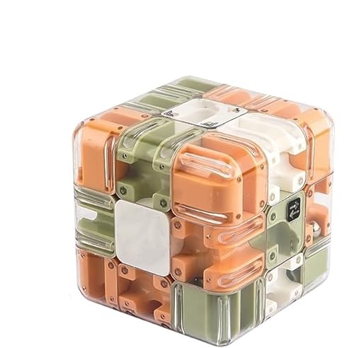Maze Cube,Large Labyrinth 3D Maze Cube - Engaging Brain Teaser Toy, Cultivate Logical Thinking,Marble Magic 3x3 Challenge Mazes Ball for Stress Relief, for Kids Teens Adults (Two-Color-a) von Generisch