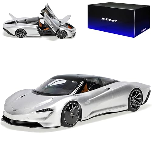 McLaren Speedtail Coupe Supernova Silber 2019-2020 76090 1/18 AutoArt Modell Auto mit individiuellem Wunschkennzeichen von Generisch