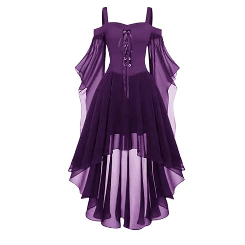 Medieval Gothic Dress Damen,Vintage Victorian Gebunden Taille Kleid mit Kapuze, Halloween Kostüm Damen,Renaissance Party Festlich Cosplay Dress Trompetenärmel Medieval Gothic Dress Damen,Vintage Victorian Gebunden Taille Kleid mit Kapuze, Halloween Kostüm Damen,Renaissance Party Festlich Cosplay Dress Trompetenärmel von Generisch