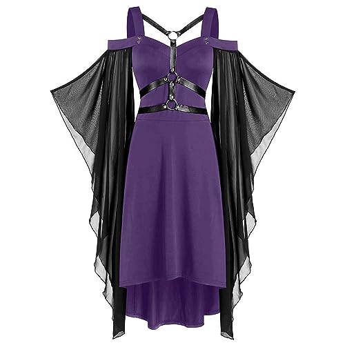 Medieval Gothic Dress Damen,Vintage Victorian Gebunden Taille Kleid mit Kapuze, Halloween Kostüm Damen für Cosplay Medieval Gothic Dress Damen,Vintage Victorian Gebunden Taille Kleid mit Kapuze, Halloween Kostüm Damen für Cosplay von Generisch